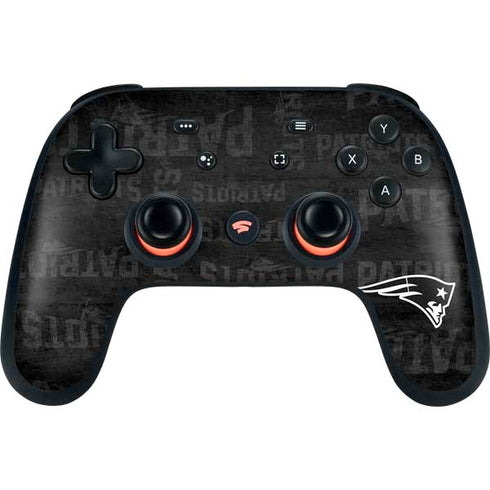 NFL New England Patriots Black & White Google Stadia Controller Skin